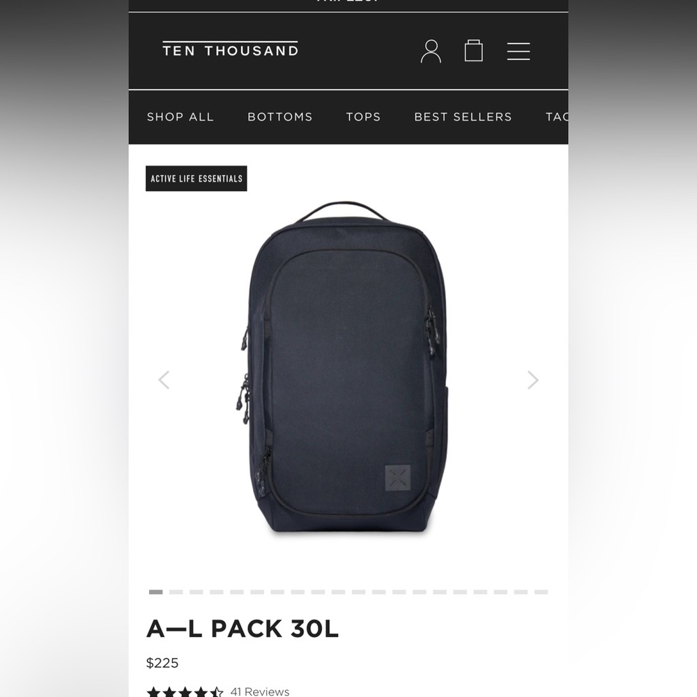 Ten Thousand Black Backpack